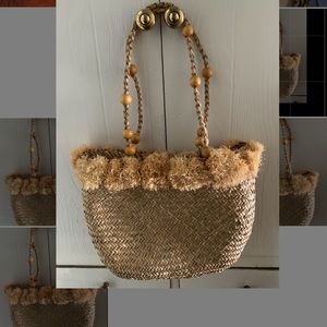 j crew summer straw bag/ great fun for beach